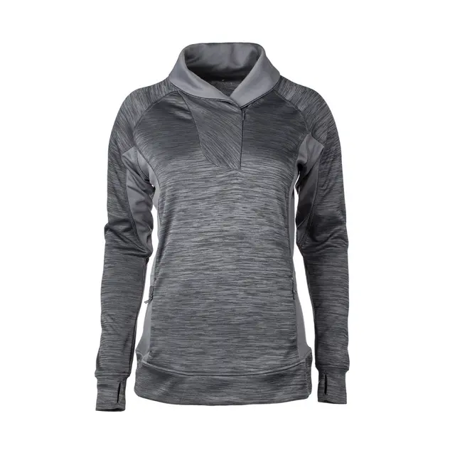 Fossa Apparel Ladies’ Orion Polyknit Pullover 4512 Heather Grey Front