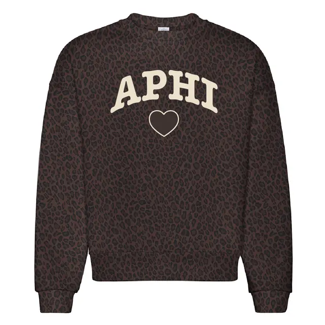 Alpha Phi Bold Lettering with Heart PR Crewneck 2