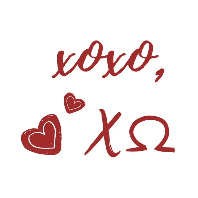 Chi Omega XOXO Red Hearts PR Athleisure