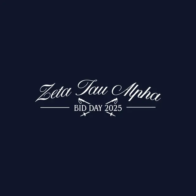 Zeta Tau Alpha Script Logo Bid Day Shirt