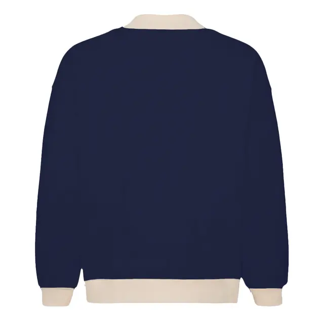 Fresh Prints FP123 Denver Heavyweight Color Block Mock Neck Navy Buttermilk mto Back