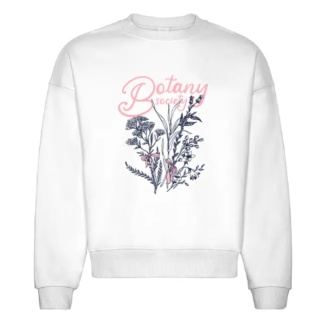 Botany Society Pink Script and Floral PR Crewneck 2