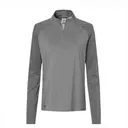 Adidas Women's Stripe Block Quarter-Zip Pullover a521 Grey Three Front