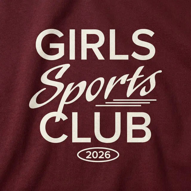 Girls Sports Club Curved Text Classic Sweater PR
