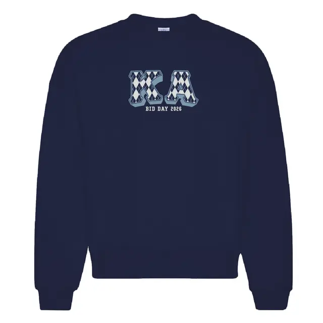 Kappa Alpha Order Argyle Text Bid Day Crewneck 2