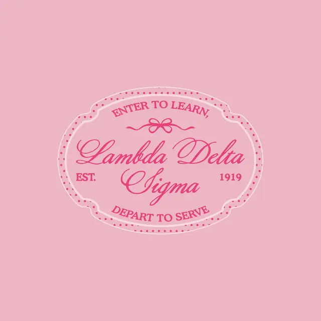 Lambda Delta Sigma Oval Badge Pink PR Sweater