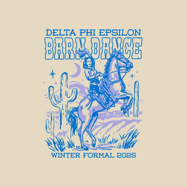 Delta Phi Epsilon Cowgirl Illustration Winter Formal Shirt