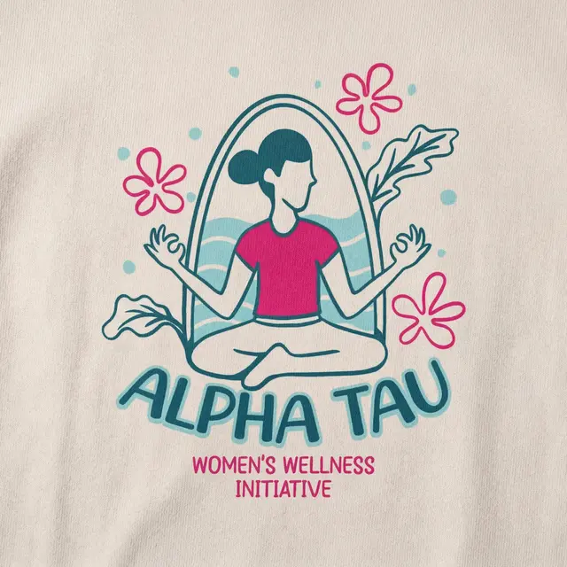Alpha Sigma Tau Meditating Figure Illustration Philanthropy Hoodie