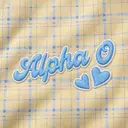 Alpha Omicron Pi Checker Pattern Hand Drawn Lettering PR Sweater
