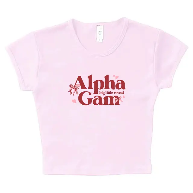 Alpha Gamma Delta Bow and Heart Big Little Reveal Shirt 2