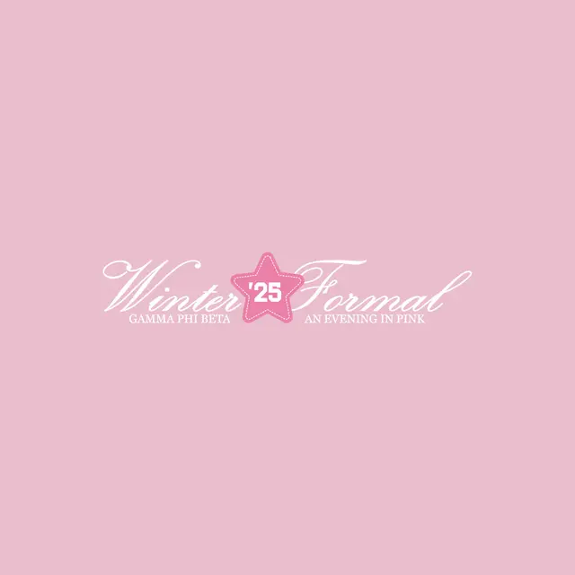 Gamma Phi Beta Pink Star Script Text Winter Formal Shirt