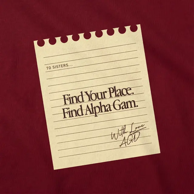 Alpha Gamma Delta Note Paper Design Rush Shirt