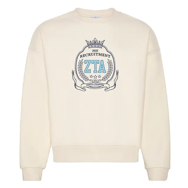 Zeta Tau Alpha Crest with Crown Rush Crewneck 2