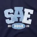 Sigma Alpha Epsilon Striped Lettering Rush Crewneck