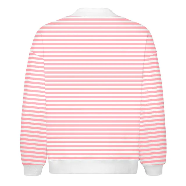 Fresh Prints Denver Graphic Mockneck Sweatshirt Blush White Stripe Back