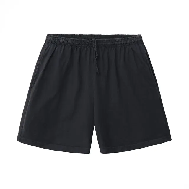 Los Angeles Apparel Mid-Length Heavy Jersey Shorts 1241gd Black Front