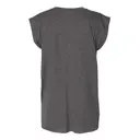 Bella + Canvas Ladies' Flowy Muscle T-Shirt with Rolled Cuff Dark Grey Heather Back