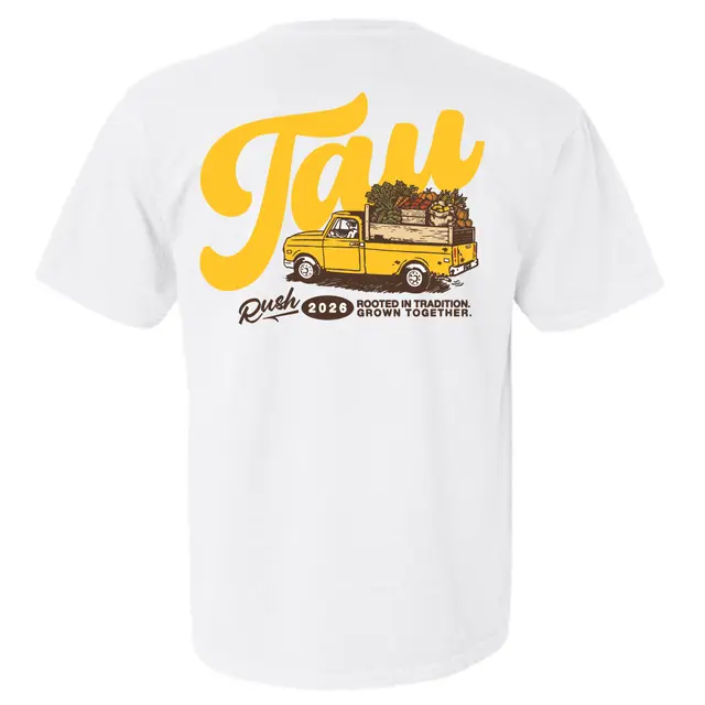 Alpha Tau Omega Yellow Truck Illustration Rush Shirt 2
