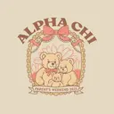 Alpha Chi Omega Bear Family with Bow Parent's Weekend Shirt