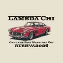 Lambda Chi Illustration of Classic Car Rush Hoodies