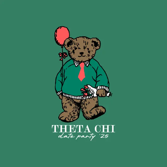 Theta Chi Teddy Bear with Balloon Date Party Hoodie