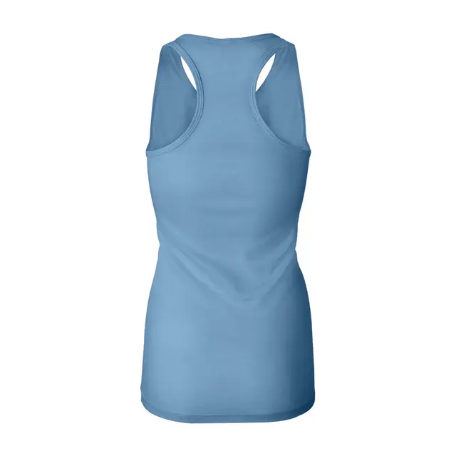 Customizable Bella + Canvas Women's Sheer Mini Rib Racerback Tank 8770 Ocean Blue Back