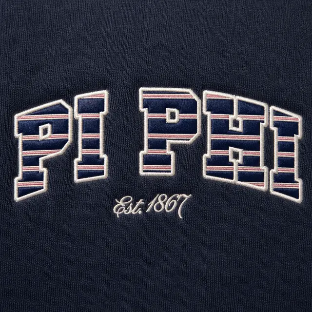 Pi Beta Phi Striped Block Lettering PR Hoodie
