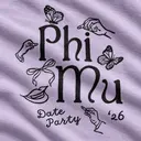 Phi Mu Hand Drawn Illustrations Date Party Tank