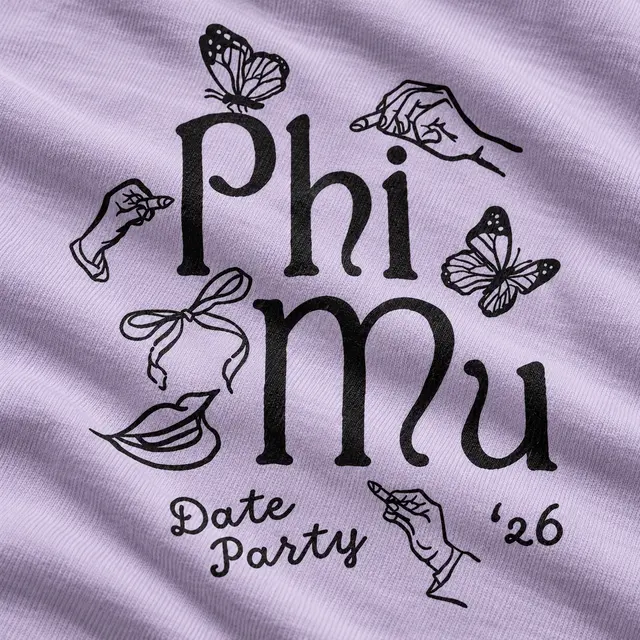 Phi Mu Hand Drawn Illustrations Date Party Tank
