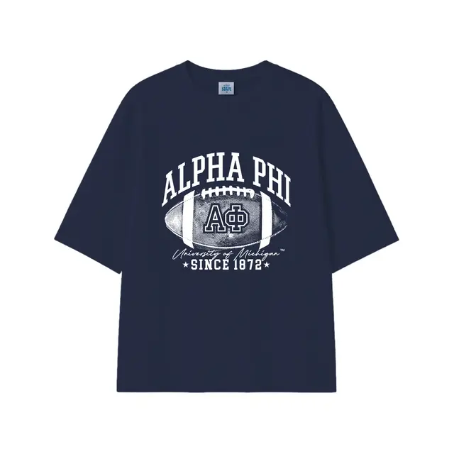 Alpha Phi Vintage Football Graphic PR Shirt 2