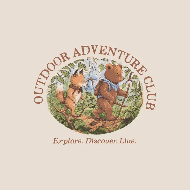 Outdoor Adventure Club Bear and Fox Trekking PR Shirt
