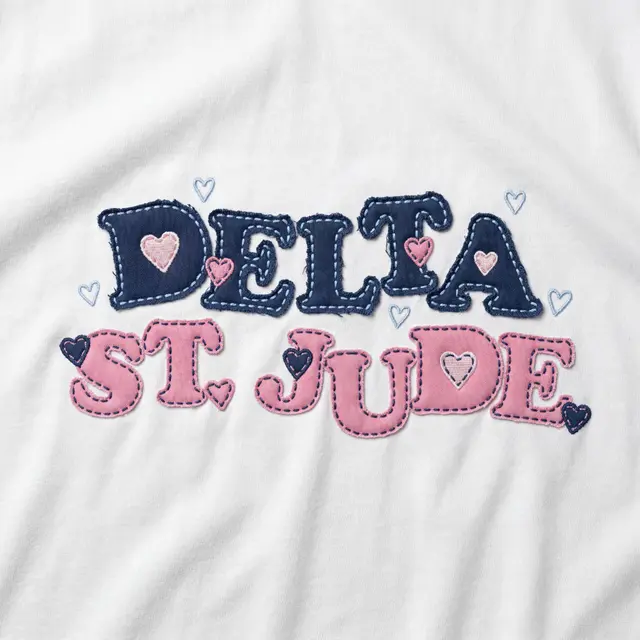 Delta Delta Delta Colorful Heart Stitching Philanthropy Shirt