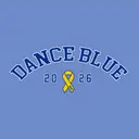 Dance Blue Arched Block Text with Ribbon Philanthropy Hoodie