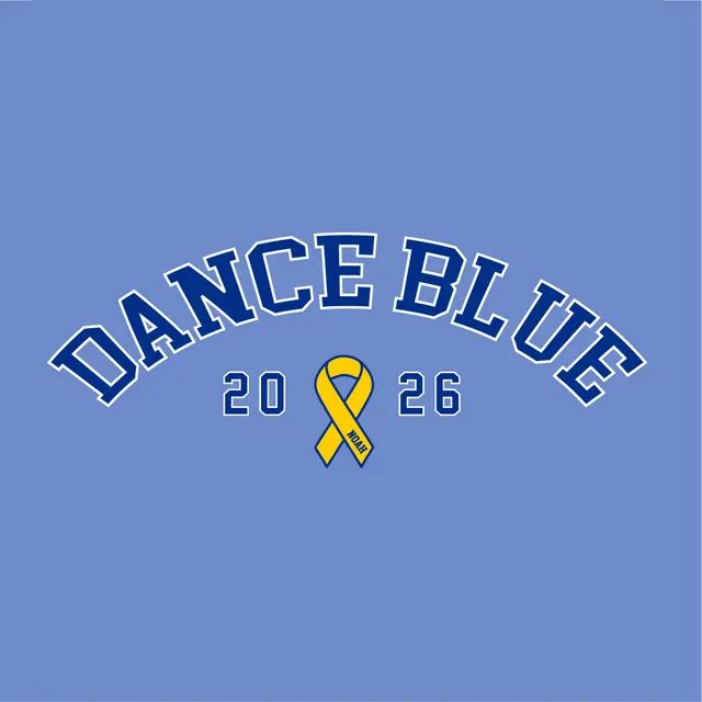 Dance Blue Arched Block Text with Ribbon Philanthropy Hoodie