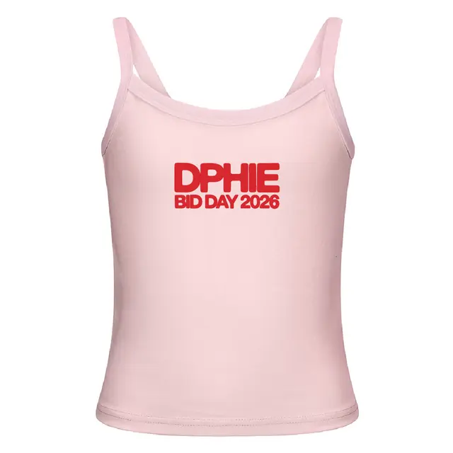 Delta Phi Epsilon Bold Red Texts Bid Day Tank 2