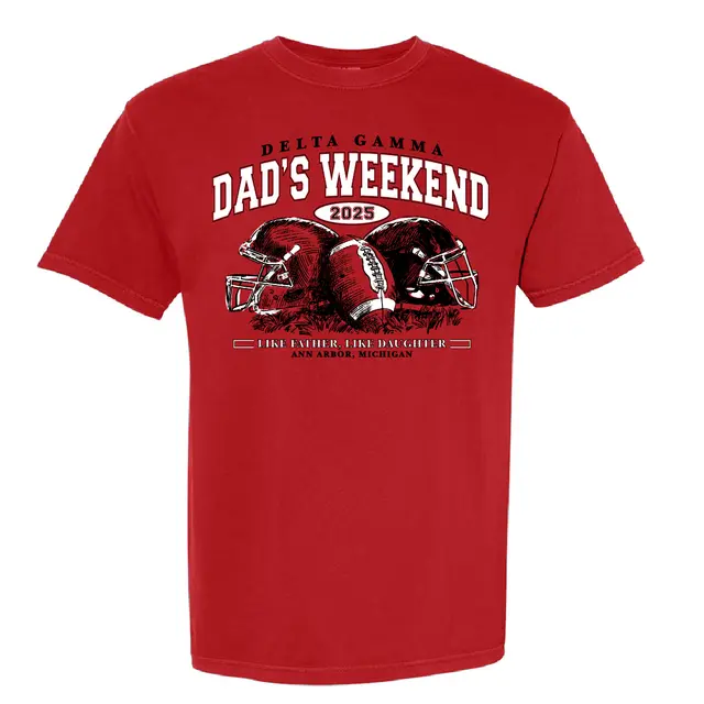 Delta Gamma Football Graphic Dad's Weekend Shirt 2