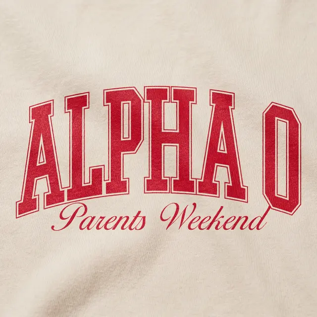 Alpha Omicron Pi Block Lettering Parents Weekend Hoodie