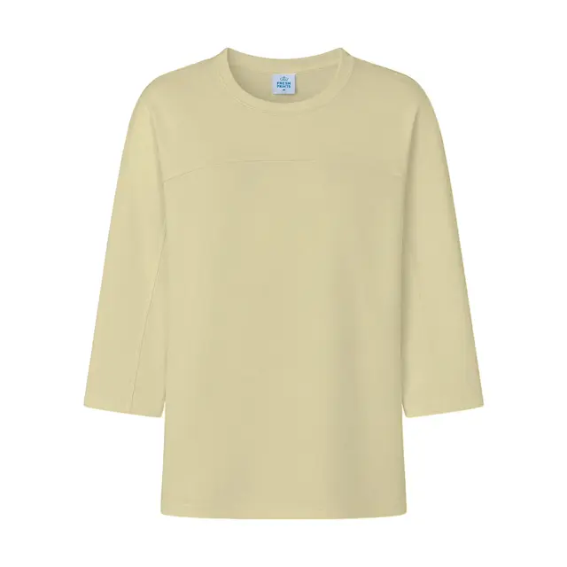 Fresh Prints Morgan Oversized Varsity Shirt Baby Yellow mto Front
