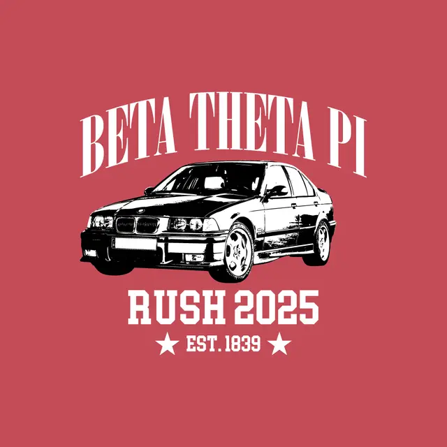 Beta Theta Pi Car Illustration Rush Hoodie