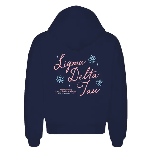 Sigma Delta Tau Script Floral Philanthropy Hoodie 2