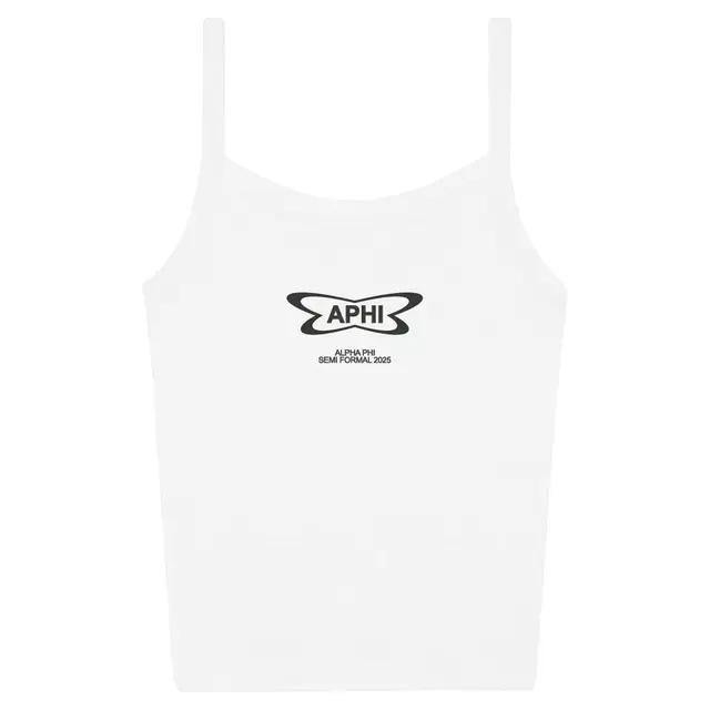 Alpha Phi Bold Text Butterfly Shape Semi Formal Tank 2