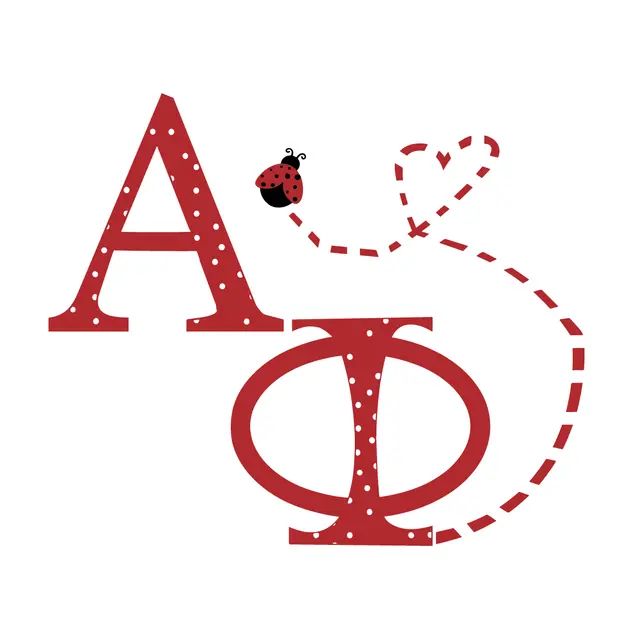 Alpha Phi Ladybug Dotted Letters PR Hoodie