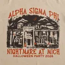 Alpha Sigma Phi Haunted House Illustration Halloween Shirt