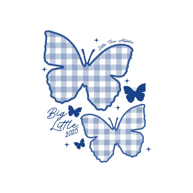 Zeta Tau Alpha Gingham Butterfly Big Little Reveal Shirt