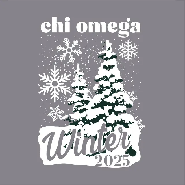 Chi Omega Snowy Trees Winter PR Shirt