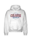 College Republicans Star Pattern Block Lettering Hoodie