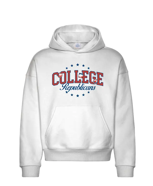 College Republicans Star Pattern Block Lettering Hoodie