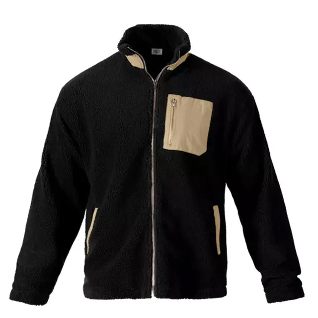 Fresh Prints Sherpa Fleece Jacket fp41 Black  Front