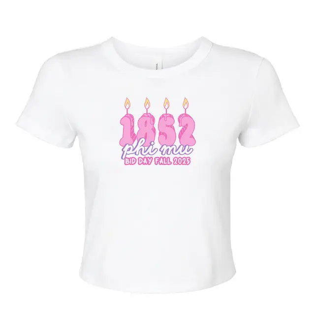 Phi Mu Candle Design Rush Bid Shirt 2
