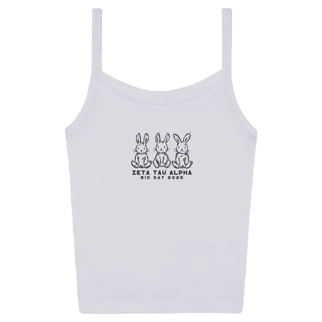 Zeta Tau Alpha Cute Bunny Trio Bid Day Tank 2